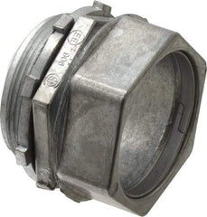 Thomas & Betts - 2" Trade, Die Cast Zinc Compression Straight EMT Conduit Connector - Noninsulated - Apex Tool & Supply