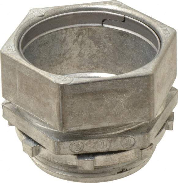 Thomas & Betts - 2-1/2" Trade, Die Cast Zinc Compression Straight EMT Conduit Connector - Noninsulated - Apex Tool & Supply