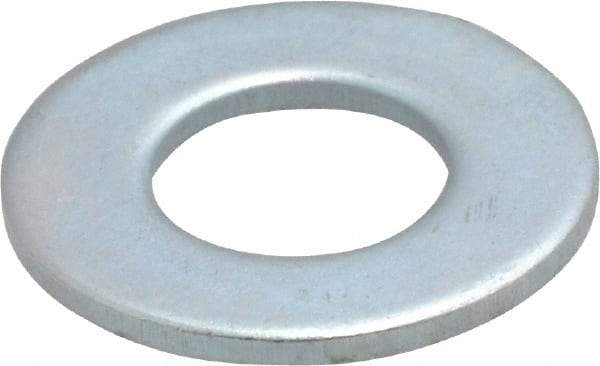 Value Collection - 3/8" Screw, Steel SAE Flat Washer - 13/32" ID x 13/16" OD, 1/16" Thick, Zinc-Plated Finish - Apex Tool & Supply