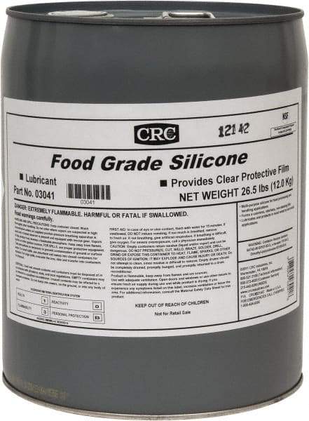 CRC - 5 Gal Pail Nondrying Film/Silicone Penetrant/Lubricant - Clear & White, -40°F to 400°F, Food Grade - Apex Tool & Supply