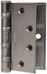 Stanley - 4-1/2" Long Steel Commercial Hinge - Satin Chrome Finish, 5 Knuckles, 7 Holes - Apex Tool & Supply