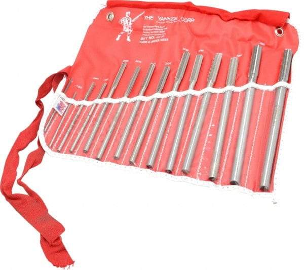 Made in USA - 0.124" to 0.501", Chucking Reamer Set - Straight Flute, Right Hand Cut, 14 Pieces - Apex Tool & Supply