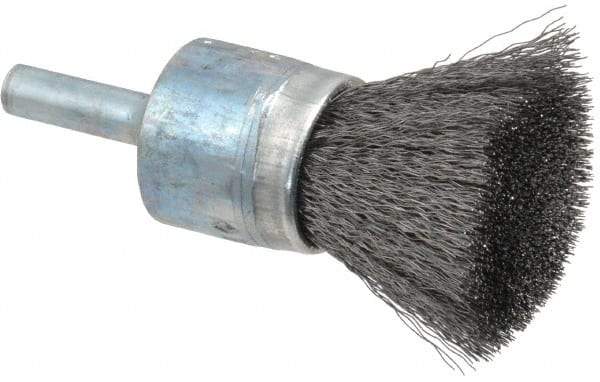 Osborn - 3/4" Brush Diam, Crimped, End Brush - 1/4" Diam Shank, 20,000 Max RPM - Apex Tool & Supply