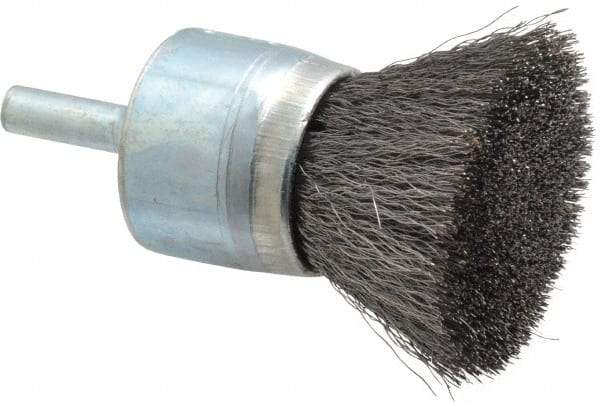 Osborn - 1" Brush Diam, Crimped, End Brush - 1/4" Diam Shank, 20,000 Max RPM - Apex Tool & Supply