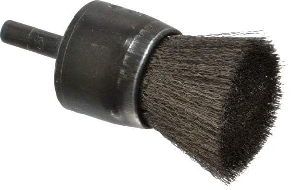 Osborn - 1" Brush Diam, Crimped, End Brush - 1/4" Diam Shank, 20,000 Max RPM - Apex Tool & Supply