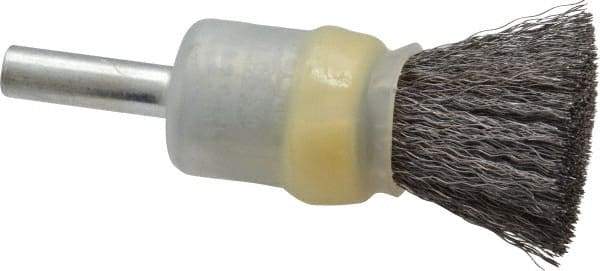 Osborn - 1/2" Brush Diam, Crimped, End Brush - 1/4" Diam Shank, 25,000 Max RPM - Apex Tool & Supply