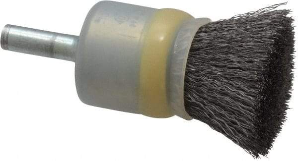 Osborn - 3/4" Brush Diam, Crimped, End Brush - 1/4" Diam Shank, 20,000 Max RPM - Apex Tool & Supply