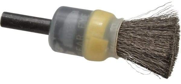 Osborn - 1/2" Brush Diam, Crimped, End Brush - 1/4" Diam Shank, 25,000 Max RPM - Apex Tool & Supply