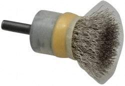 Osborn - 3/4" Brush Diam, Crimped, End Brush - 1/4" Diam Shank, 20,000 Max RPM - Apex Tool & Supply