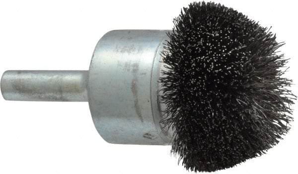 Osborn - 1-1/4" Brush Diam, Crimped, End Brush - 1/4" Diam Shank, 15,000 Max RPM - Apex Tool & Supply