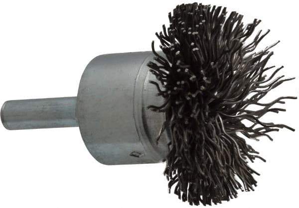 Osborn - 1-1/2" Brush Diam, Crimped, End Brush - 1/4" Diam Shank, 15,000 Max RPM - Apex Tool & Supply