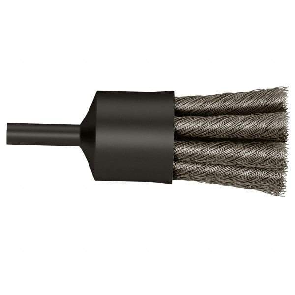 Osborn - 3/4" Brush Diam, Knotted, End Brush - 1/4" Diam Shank, 20,000 Max RPM - Apex Tool & Supply