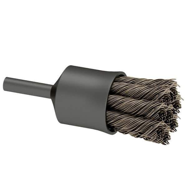 Osborn - 1" Brush Diam, Knotted, End Brush - 1/4" Diam Shank, 20,000 Max RPM - Apex Tool & Supply