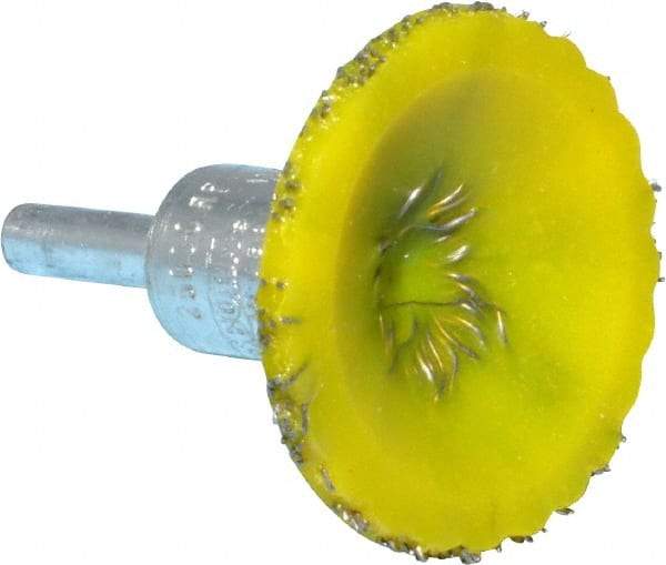 Osborn - 1-3/4" Brush Diam, Encapsulated, Flared End Brush - 1/4" Diam Shank, 25,000 Max RPM - Apex Tool & Supply