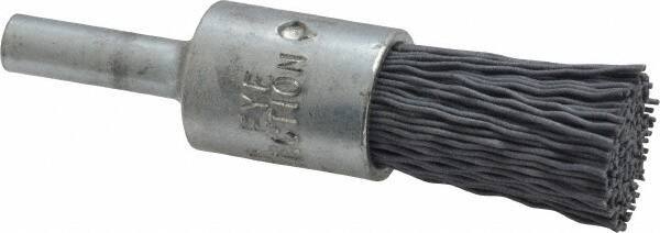 Osborn - 320 Grit, 1/2" Brush Diam, End Brush - Extra Fine Grade, 1/4" Diam Shank, 9,000 Max RPM - Apex Tool & Supply