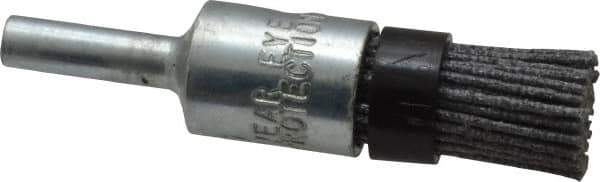 Osborn - 80 Grit, 1/2" Brush Diam, End Brush - Medium Grade, 1/4" Diam Shank, 9,000 Max RPM - Apex Tool & Supply