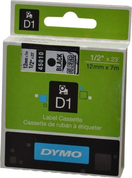 Dymo - 276" Long, Black Label Tape - 23' Long - Apex Tool & Supply
