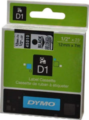 Dymo - 276" Long, Black Label Tape - 23' Long - Apex Tool & Supply
