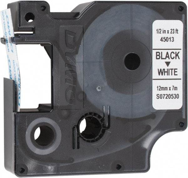 Dymo - 276" Long, Black Label Tape - 23' Long - Apex Tool & Supply