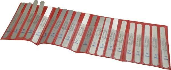 Precision Brand - 20 Piece, 0.001 to 0.031" Thick, Parallel Feeler Gage Set - 5" Leaf Length, 1/2" Wide, Stainless Steel - Apex Tool & Supply