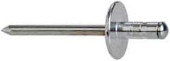 RivetKing - Size 62-64 Large Flange Head Aluminum Multi Grip Blind Rivet - Steel Mandrel, 0.062" to 1/4" Grip, 0.612" Head Diam, 0.192" to 0.196" Hole Diam, 0.519" Length Under Head, 3/16" Body Diam - Apex Tool & Supply
