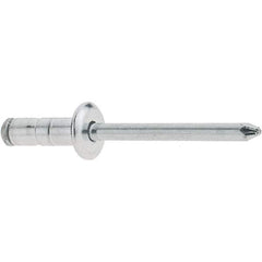 RivetKing - Size 52-54 Large Flange Head Aluminum Multi Grip Blind Rivet - Steel Mandrel, 0.047" to 0.276" Grip, 1/2" Head Diam, 0.16" to 0.164" Hole Diam, 0.512" Length Under Head, 5/32" Body Diam - Apex Tool & Supply