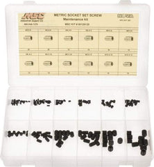 Value Collection - 140 Piece, M3 to M10, Alloy Steel Set Screw Assortment - Socket Cap Head, Hex Socket Drive, 5 to 12mm Long - Apex Tool & Supply