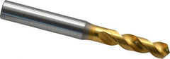 OSG - 8.24992mm 120° Spiral Flute Vanadium High Speed Steel Screw Machine Drill Bit - TiN Finish, Right Hand Cut, 37mm Flute Length, 87mm OAL, Faceted Point, Straight Shank - Apex Tool & Supply