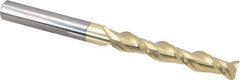 ProMax - 1/2", 3" LOC, 1/2" Shank Diam, 6" OAL, 2 Flute, Solid Carbide Square End Mill - Single End, ZrN Finish, Spiral Flute, 40° Helix, Centercutting, Right Hand Cut, Right Hand Flute, Series 108 - Apex Tool & Supply