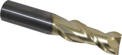 ProMax - 5/8", 1-5/8" LOC, 5/8" Shank Diam, 3-1/2" OAL, 2 Flute, Solid Carbide Square End Mill - Single End, ZrN Finish, Spiral Flute, 40° Helix, Centercutting, Right Hand Cut, Right Hand Flute, Series 108 - Apex Tool & Supply
