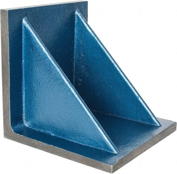Interstate - 10" Wide x 10" Deep x 10" High Cast Iron Machined Angle Plate - Standard Plate, Flat Surface, Double Web, Single Plate - Apex Tool & Supply