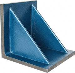 Interstate - 10" Wide x 10" Deep x 10" High Cast Iron Machined Angle Plate - Standard Plate, Flat Surface, Double Web, Single Plate - Apex Tool & Supply