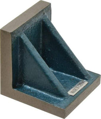 Interstate - 3" Wide x 3" Deep x 3" High Cast Iron Precision-Ground Angle Plate - Standard Plate, Flat Surface, Double Web, Single Plate - Apex Tool & Supply