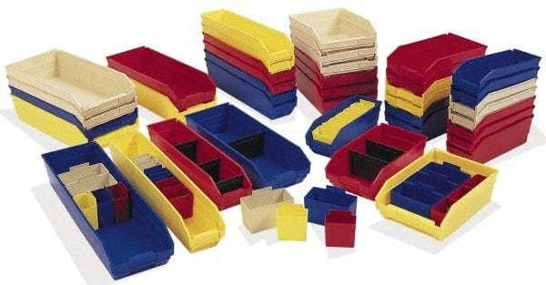 Quantum Storage - 23-5/8" Deep, Black Polypropylene Hopper Shelf Bin - 4" High x 6-5/8" Wide x 23-5/8" Long - Apex Tool & Supply