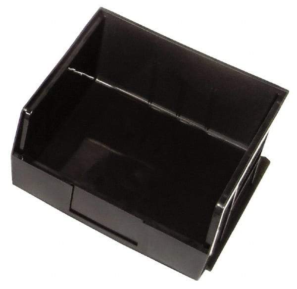 Quantum Storage - 50 Lb. Load Capacity, 10-7/8" Deep, Black Polypropylene Hopper Stacking Bin - 5" High x 11" Wide x 10-7/8" Long - Apex Tool & Supply
