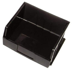 Quantum Storage - 50 Lb. Load Capacity, 10-7/8" Deep, Black Polypropylene Hopper Stacking Bin - 5" High x 11" Wide x 10-7/8" Long - Apex Tool & Supply