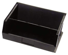 Quantum Storage - 75 Lb. Load Capacity, 14-3/4" Deep, Black Polypropylene Hopper Stacking Bin - 7" High x 16-1/2" Wide x 14-3/4" Long - Apex Tool & Supply