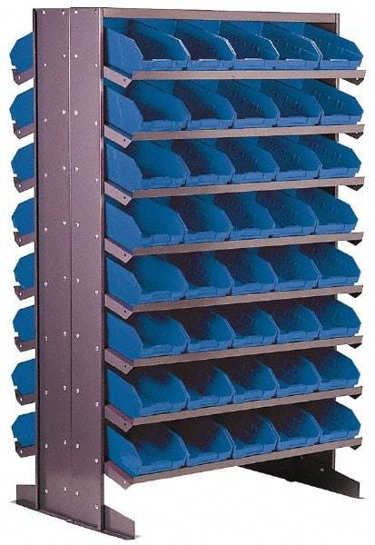 Quantum Storage - 24" Deep x 36" Wide x 60" High, Steel Floor Rack - 2 Sides, 80 Yellow Plastic Bins, 6-5/8" Bin Width x 4" Bin Height x 11-7/8" Bin Depth - Apex Tool & Supply