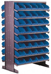 Quantum Storage - 24" Deep x 36" Wide x 60" High, Steel Floor Rack - 2 Sides, 80 Yellow Plastic Bins, 6-5/8" Bin Width x 4" Bin Height x 11-7/8" Bin Depth - Apex Tool & Supply