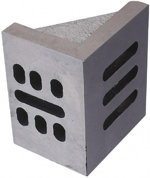 Interstate - 7" Wide x 4-1/2" Deep x 5-1/2" High Cast Iron Partially Machined Angle Plate - Slotted Plate, Through-Slots on Surface, Webbed, Single Plate - Apex Tool & Supply