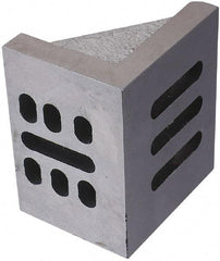 Interstate - 7" Wide x 4-1/2" Deep x 5-1/2" High Cast Iron Partially Machined Angle Plate - Slotted Plate, Through-Slots on Surface, Webbed, Single Plate - Apex Tool & Supply