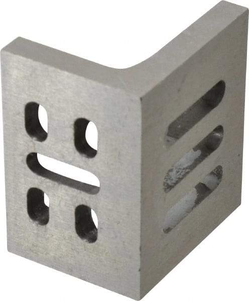 Interstate - 3" Wide x 2" Deep x 2-1/2" High Cast Iron Partially Machined Angle Plate - Slotted Plate, Through-Slots on Surface, Webbed, Single Plate - Apex Tool & Supply