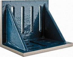 Interstate - 12" Wide x 8" Deep x 9" High Cast Iron Partially Machined Angle Plate - Slotted Plate, Through-Slots on Surface, Webbed, Single Plate - Apex Tool & Supply