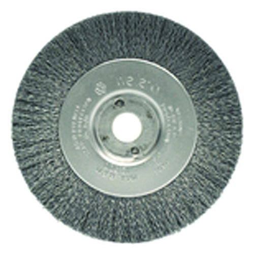 4″ Diameter-3/8″-1/2″ Arbor Hole - Crimped Steel Wire Straight Wheel - Apex Tool & Supply