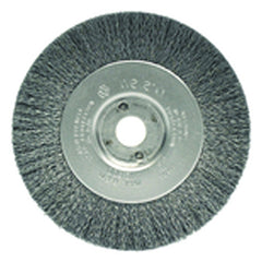 4″ Diameter-3/8″-1/2″ Arbor Hole - Crimped Steel Wire Straight Wheel - Apex Tool & Supply