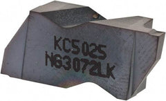 Kennametal - 3072NG K Grade KC5025, 1.83mm Cutting Width Carbide Grooving Insert - 2.39mm Max Depth of Cut, Left Hand, 0.19mm Corner Radius, TiAlN Finish - Apex Tool & Supply