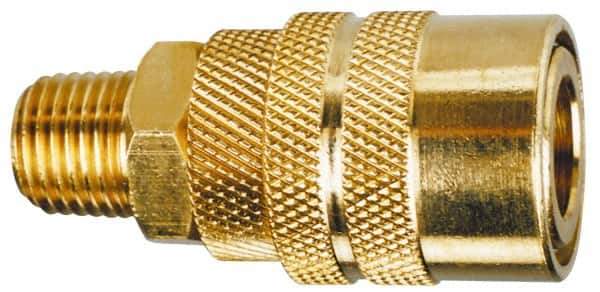 Made in USA - Hose Barb Pneumatic Hose Plug - Brass, 1/4" Body Diam, 1/4" Hose ID - Apex Tool & Supply