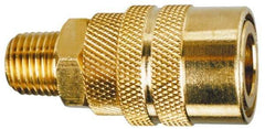 Made in USA - Hose Barb Pneumatic Hose Plug - Brass, 1/4" Body Diam, 1/4" Hose ID - Apex Tool & Supply