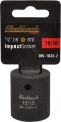 Blackhawk by Proto - 1/2" Drive 15/16" Standard Impact Socket - 6 Points, 1-3/4" OAL - Apex Tool & Supply