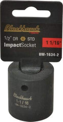 Blackhawk by Proto - 1/2" Drive 1-1/16" Standard Impact Socket - 6 Points, 1-3/4" OAL - Apex Tool & Supply